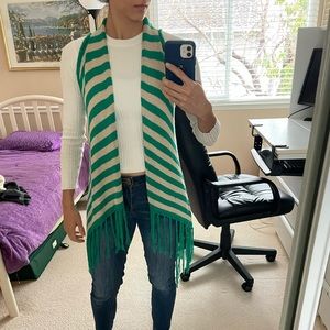 Green/Tan striped cardigan